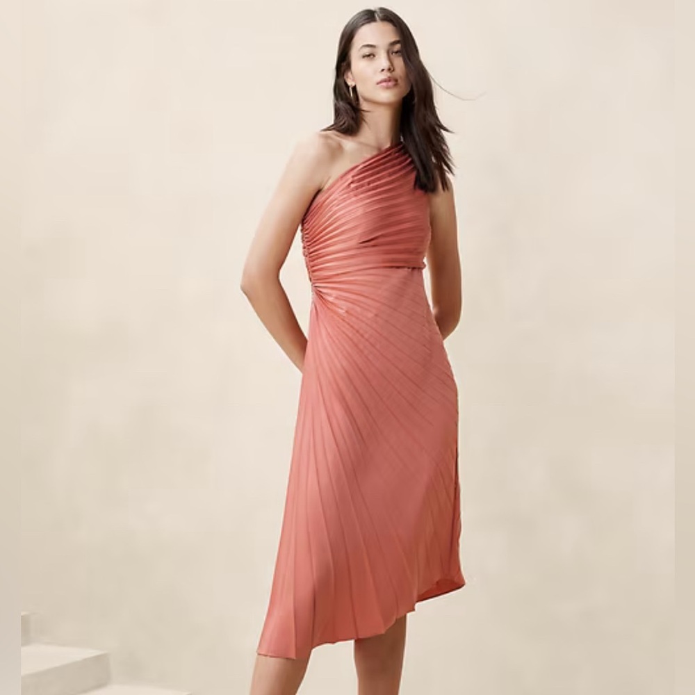 Banana Republic One-Shoulder Coral Dress